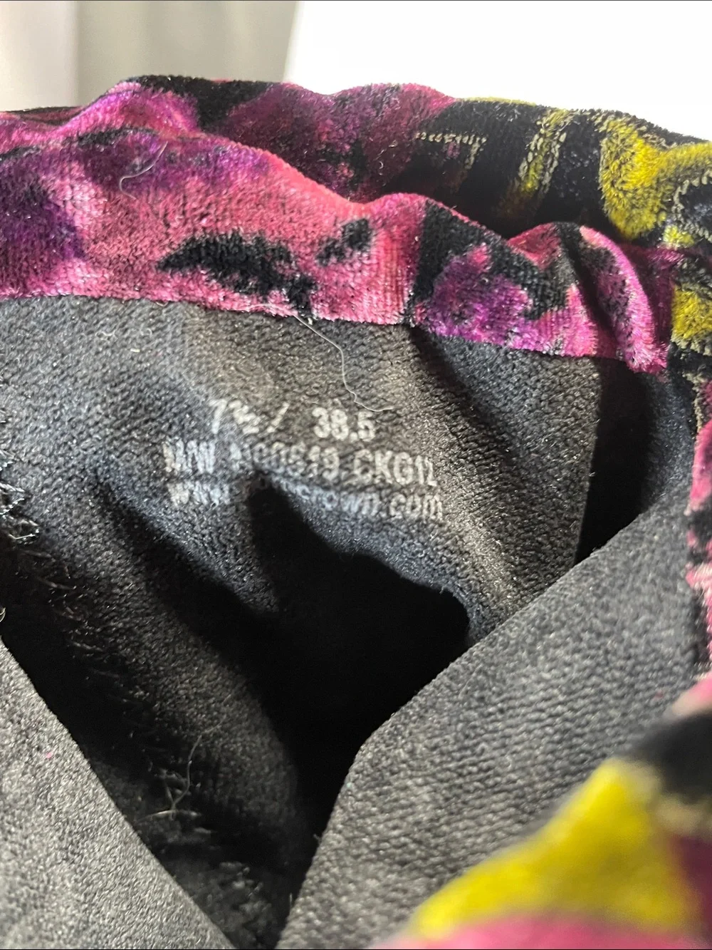 Born Pink Velvet Over-the-Knee Boots with Black and Gold Paisley